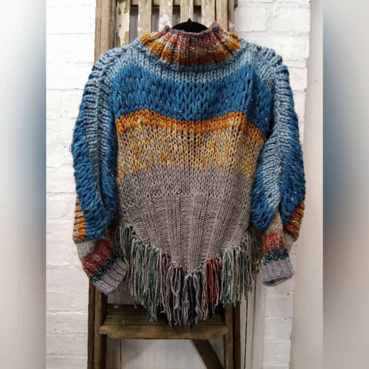 BEAU HAND KNITTED PONCHO JUMPER