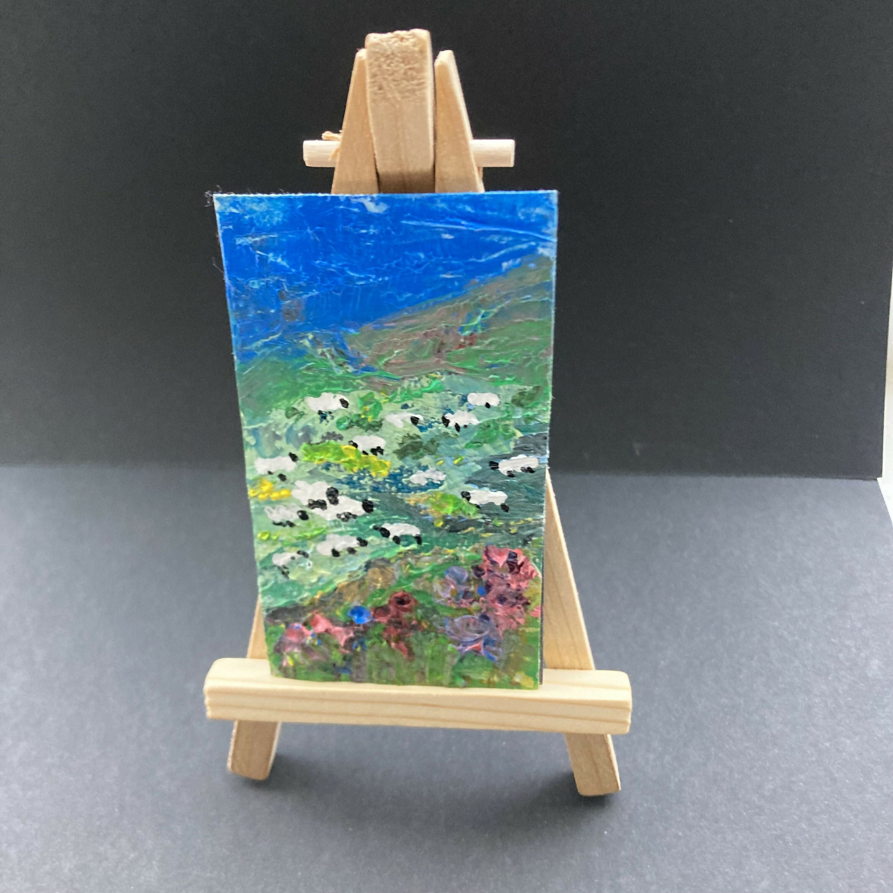 Flock Of Sheep Oil Painting Mini Canvas Fridge Magnet