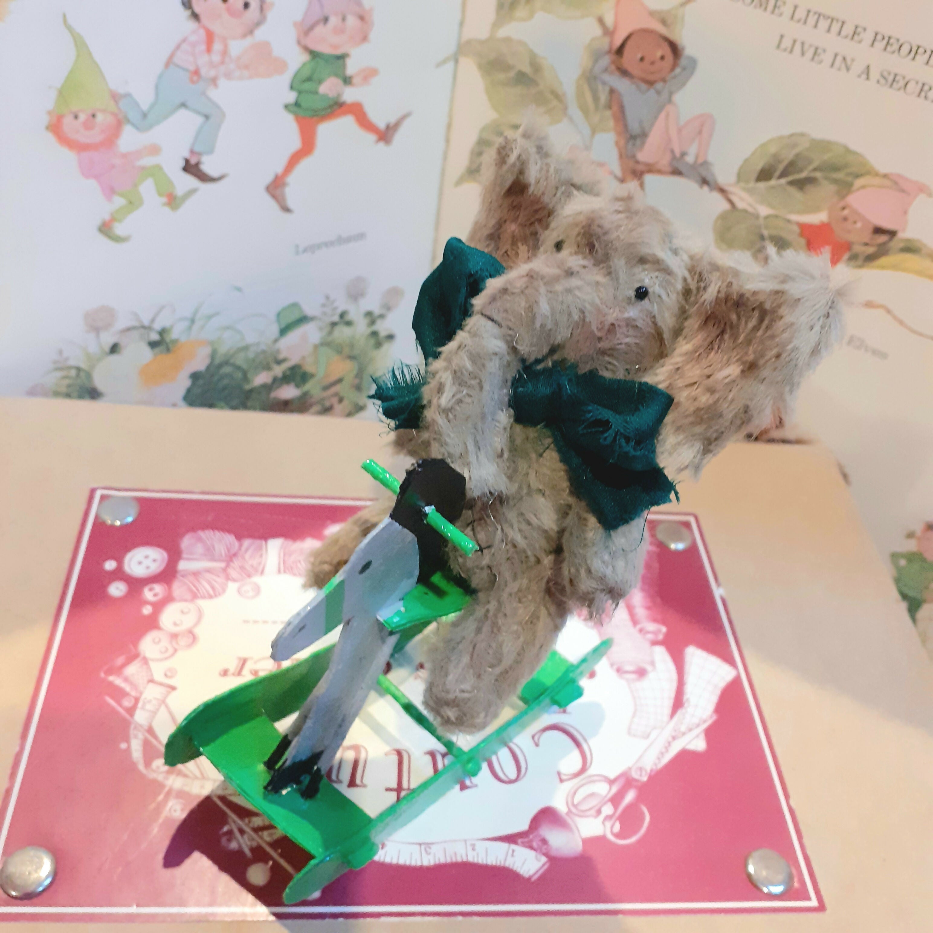 Miniature Elephant On Rocking Horse Ornament