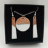 Circle Half Copper Half White Enamel Pendant and Earring Set