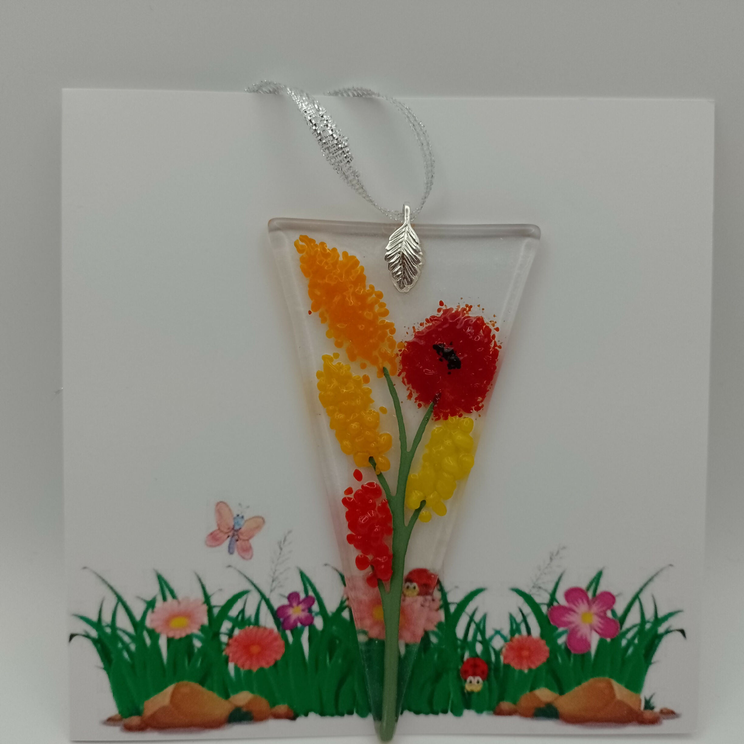 Fused Glass Flower Crad