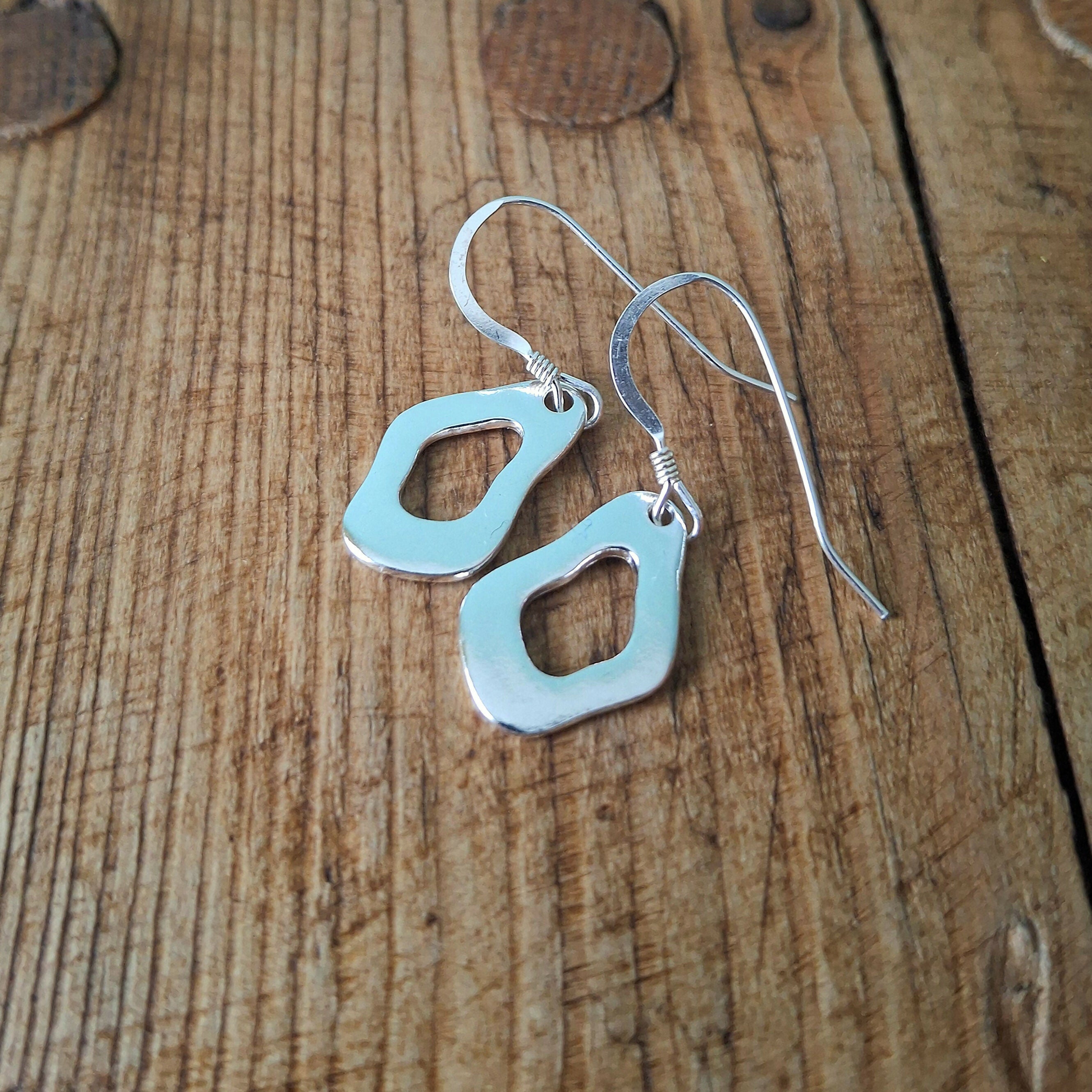 Handmade Silver Squiggle Earrings