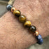 Men's Handmade Tiger's Eye And Sodalite Beaded Bracelet