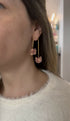 Floral Drop Earrings with Gold Arc and Flower Cluster in Blush Pink