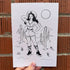 Pin-up Cowgirl - Illustrated Black and White Print