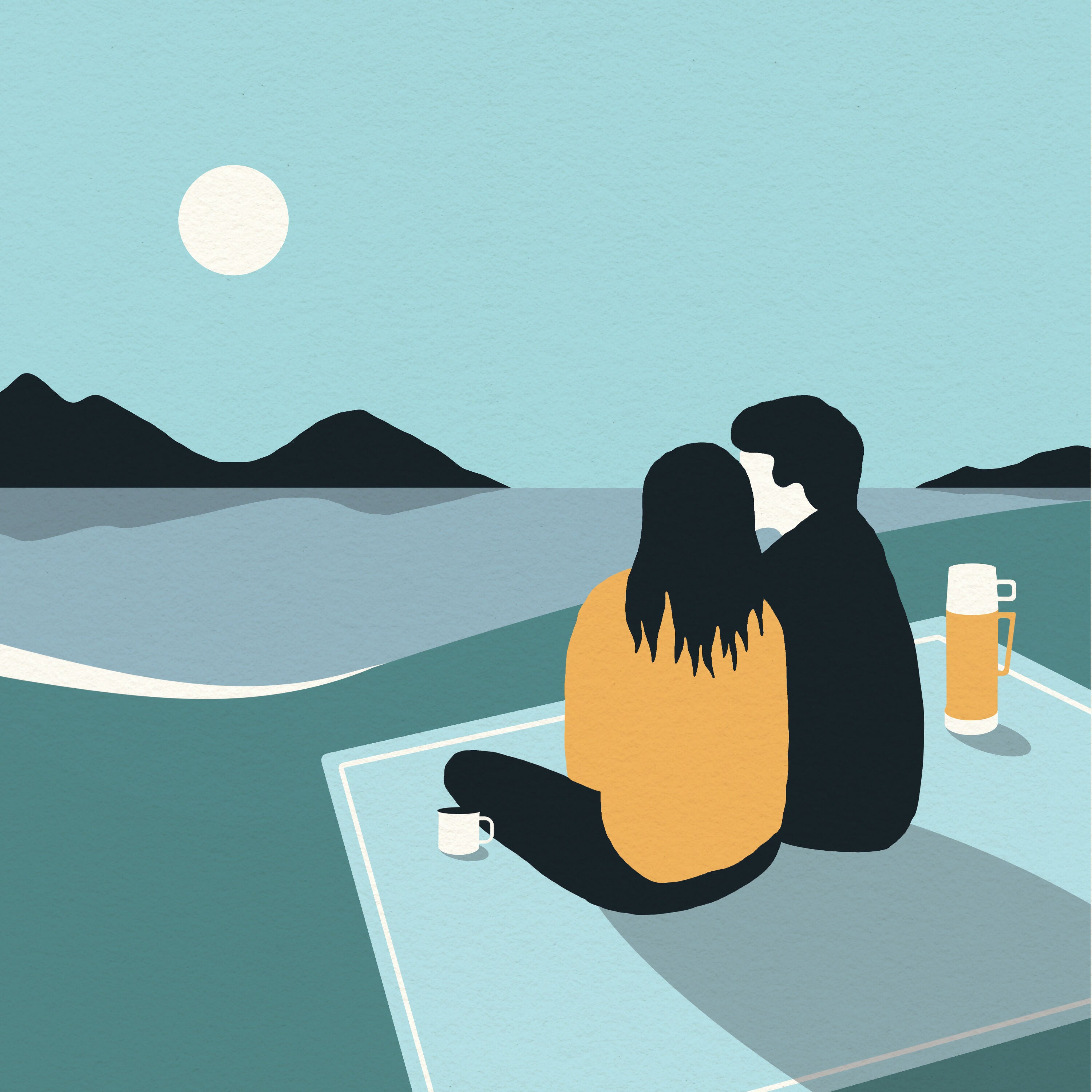 Coffee Break (At The Lake), A4 Print