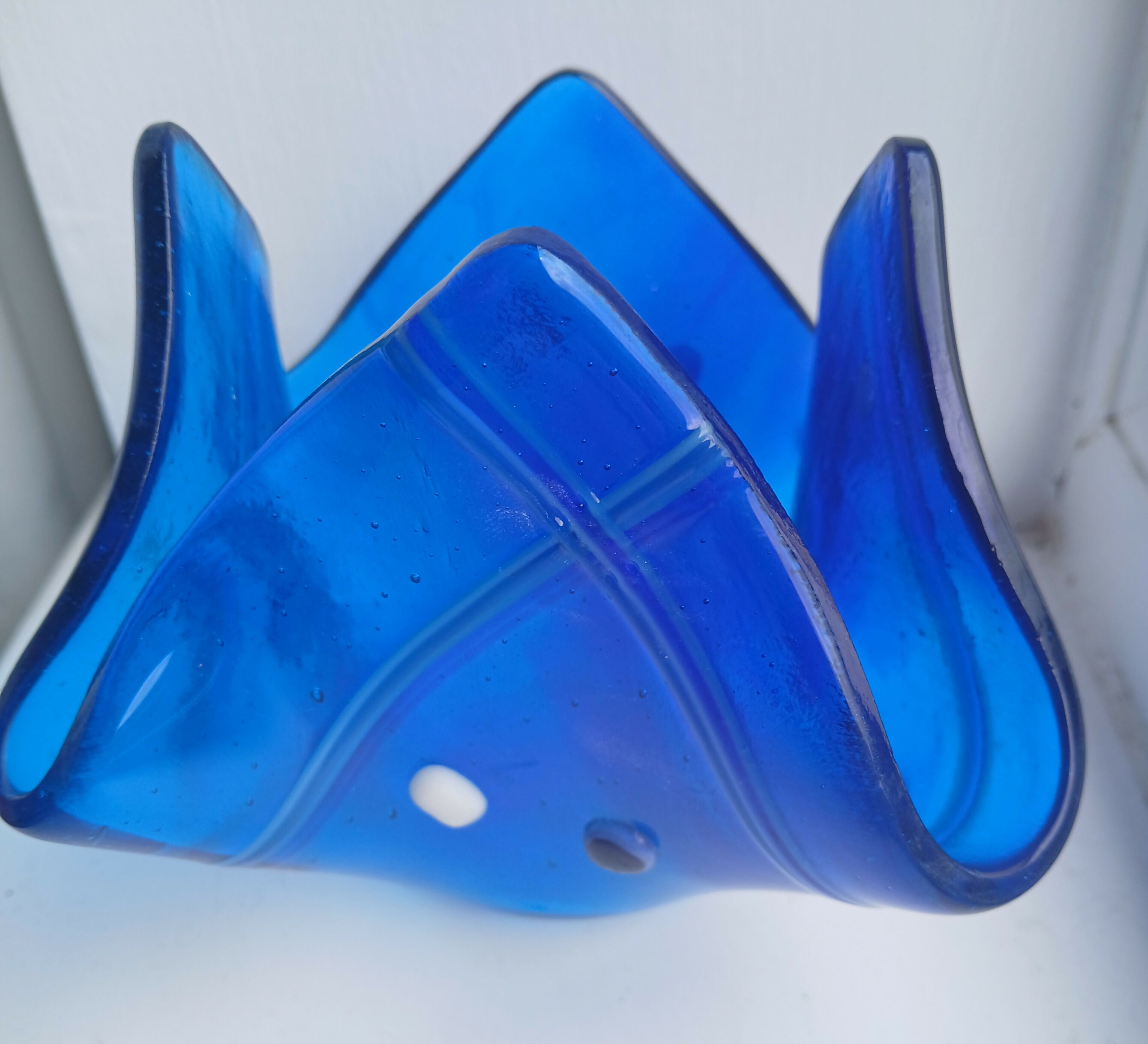 Fused Glass Vase in Blue