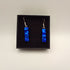 Dark Blue and Pink Rippled Dichroic Earrings