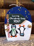 Handmade Wooden Penguin Ornament – "Loving Christmas Crazy YOU!" Funny Tree Decoration & Cute Holiday Gift