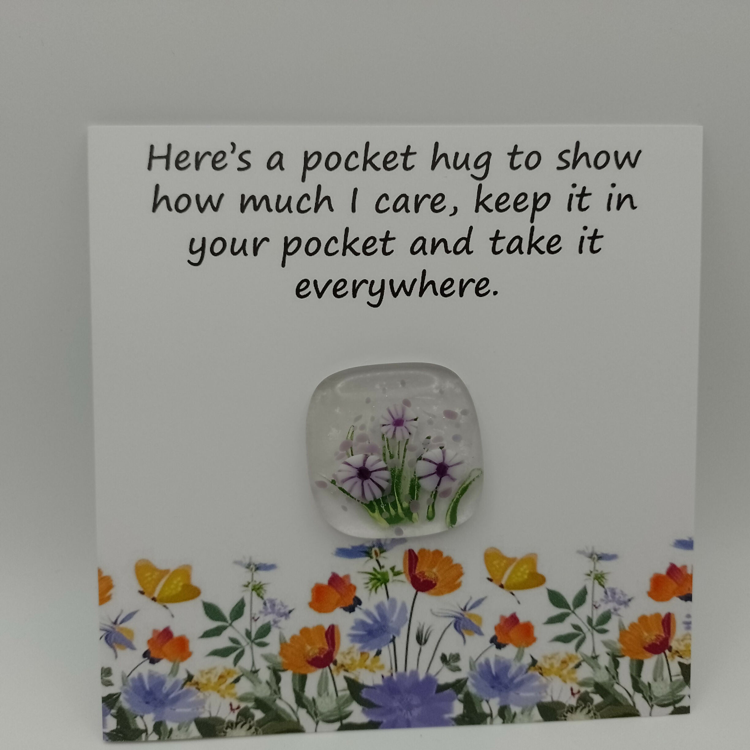 Fused Glass pocket Hug Card