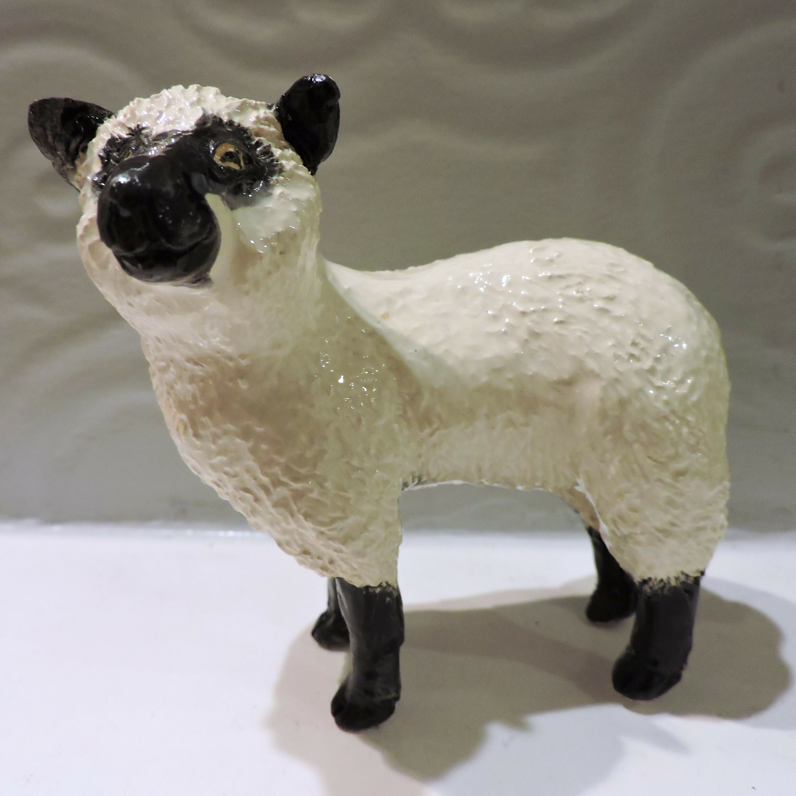 Ceramic Fluffy sheep sculpture