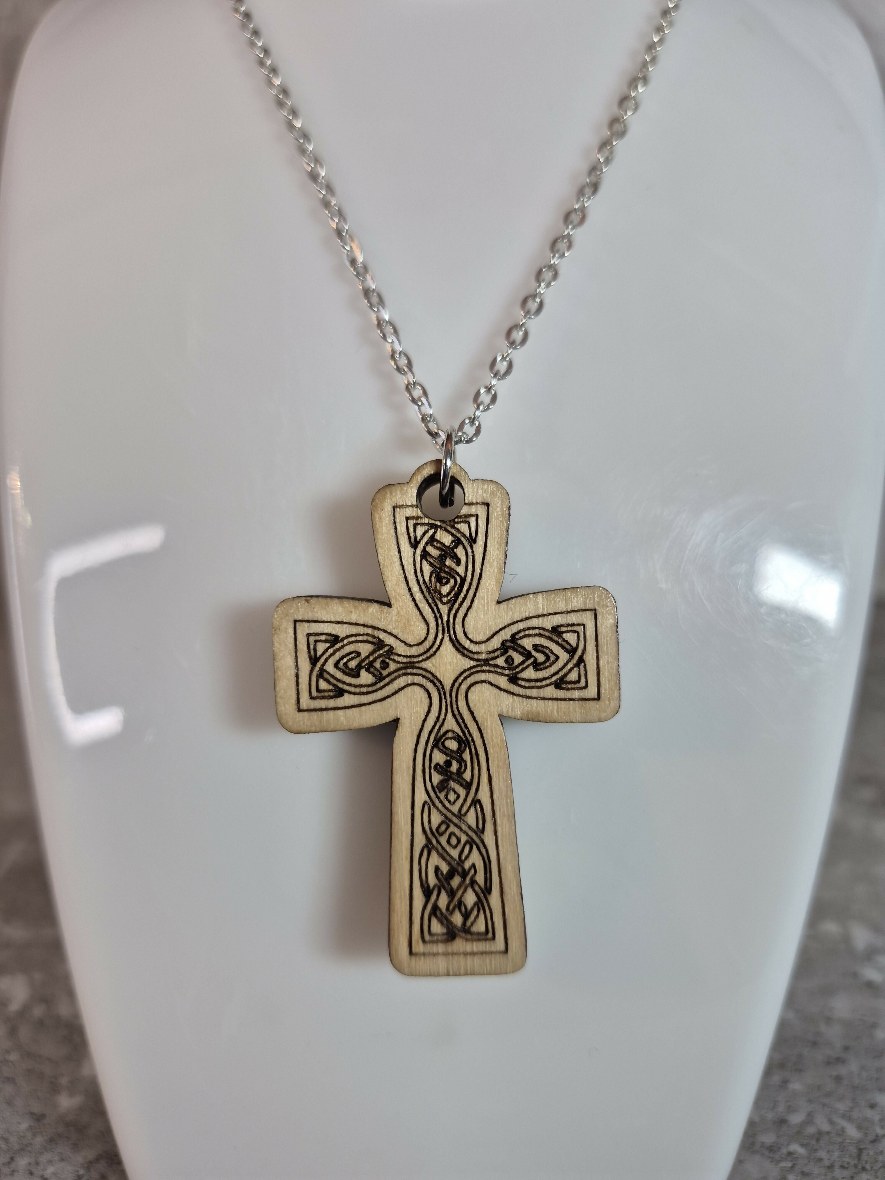 Handcrafted and Engraved Celtic Cross Pendant
