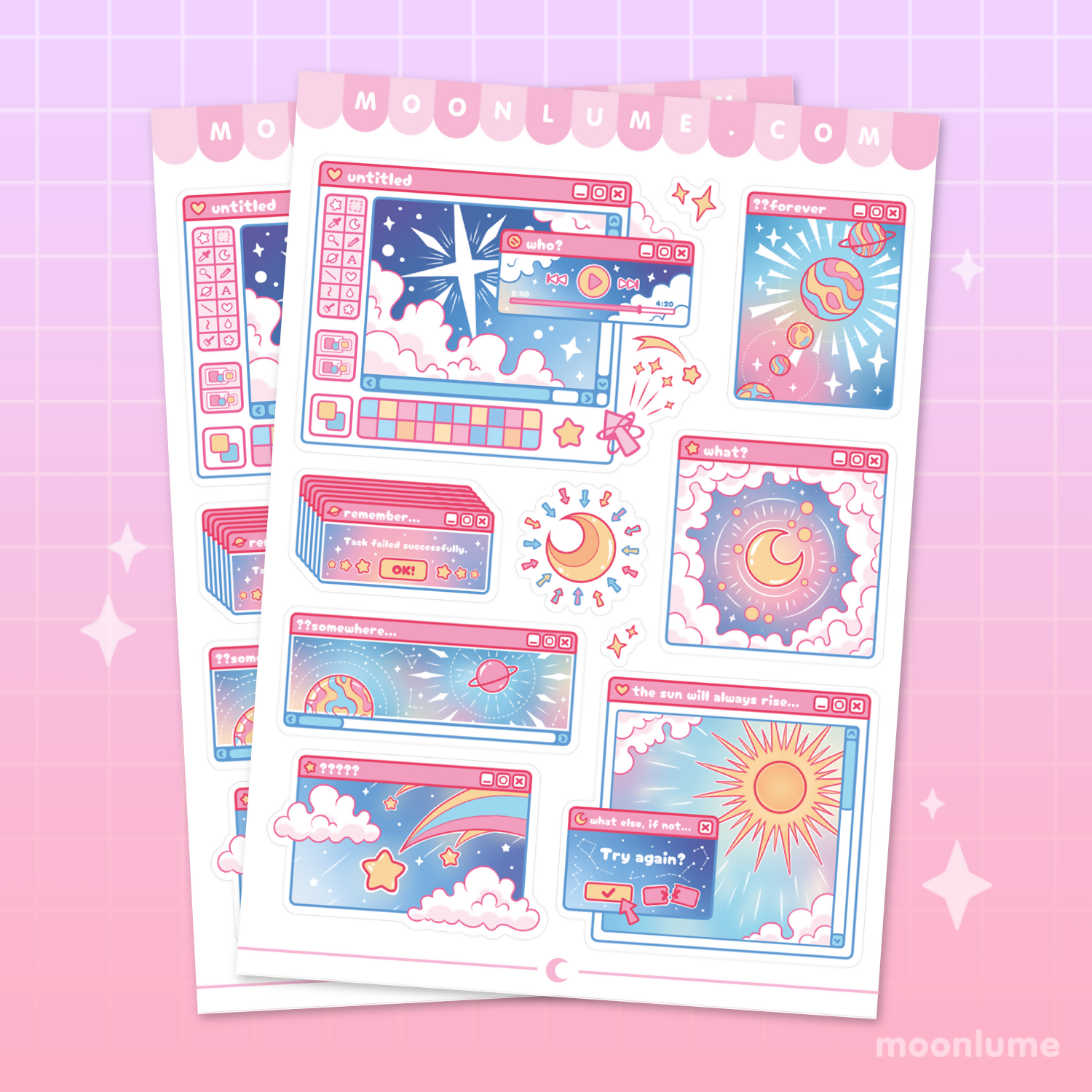 Vinyl Sticker Sheet - Cosmic Computer