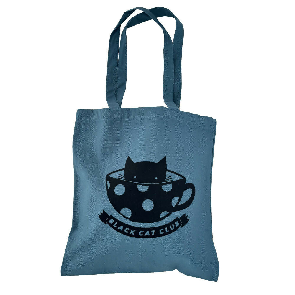 Black Cat Club Thick Organic Cotton Tote Bag