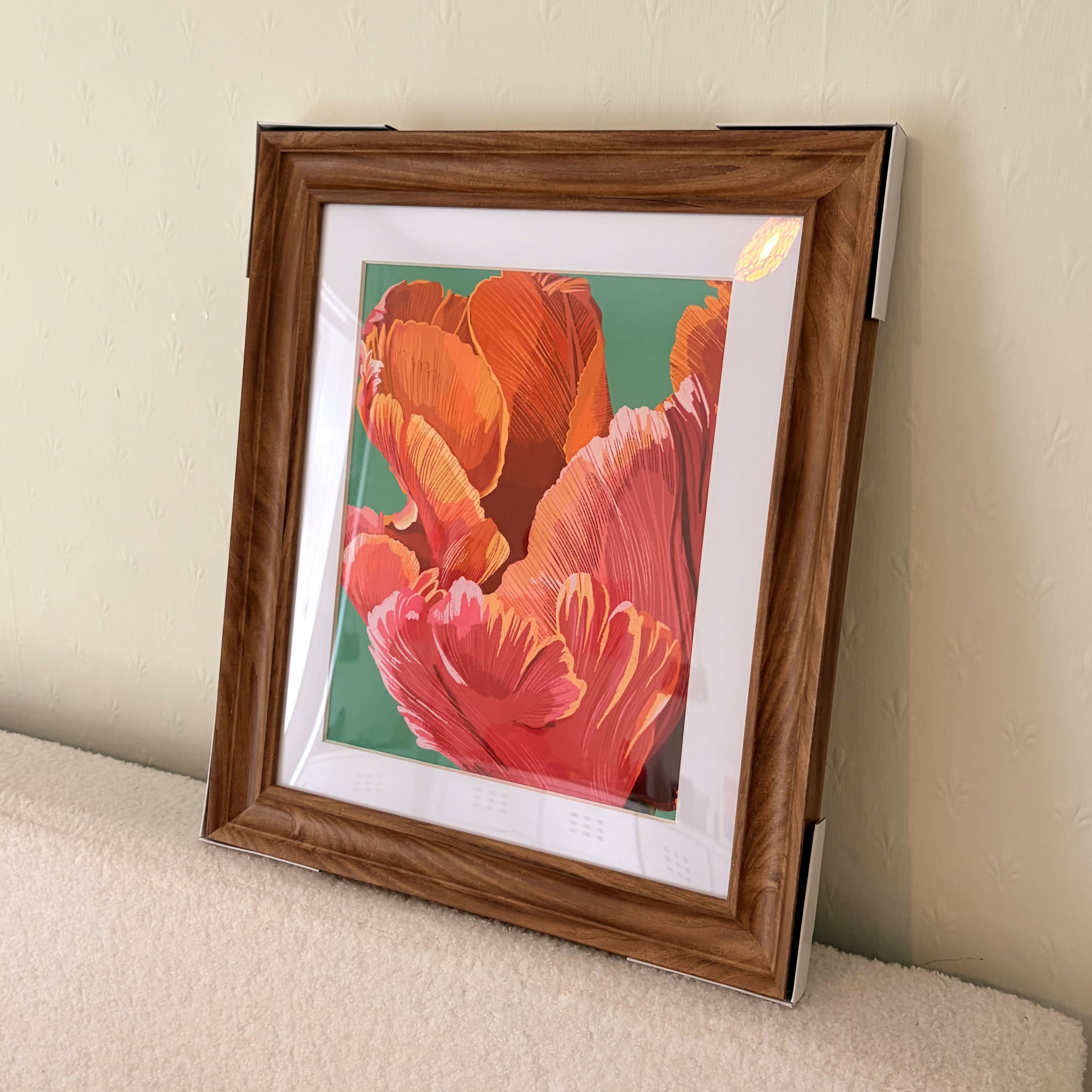 Framed Tulip Flower Art
