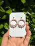 Floral Hoop Earrings with Blush Petal Clusters