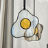 Wispy White Fried Egg Stained Glass Suncatcher