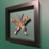 Lovely Multi Coloured Felt Butterfly Mounted In A Black Box Frame