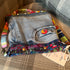 Unique Design Handcrafted Bag Purse Handbag Made From Upcycled Jeans And Bright Fabrics