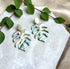 Aqua Collection - Monstera Leaf Polymer Clay Earrings