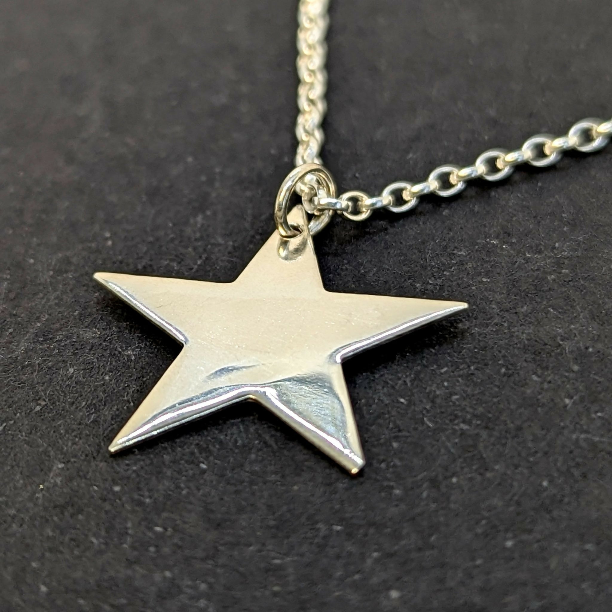 ‘Fallen Star’ Sterling Silver Small Polished Star Pendant
