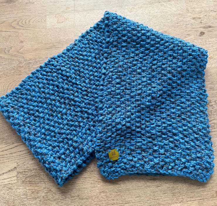 LONG, COSY, UNISEX, 2-COLOUR MIXED SCARF, STRETCHY