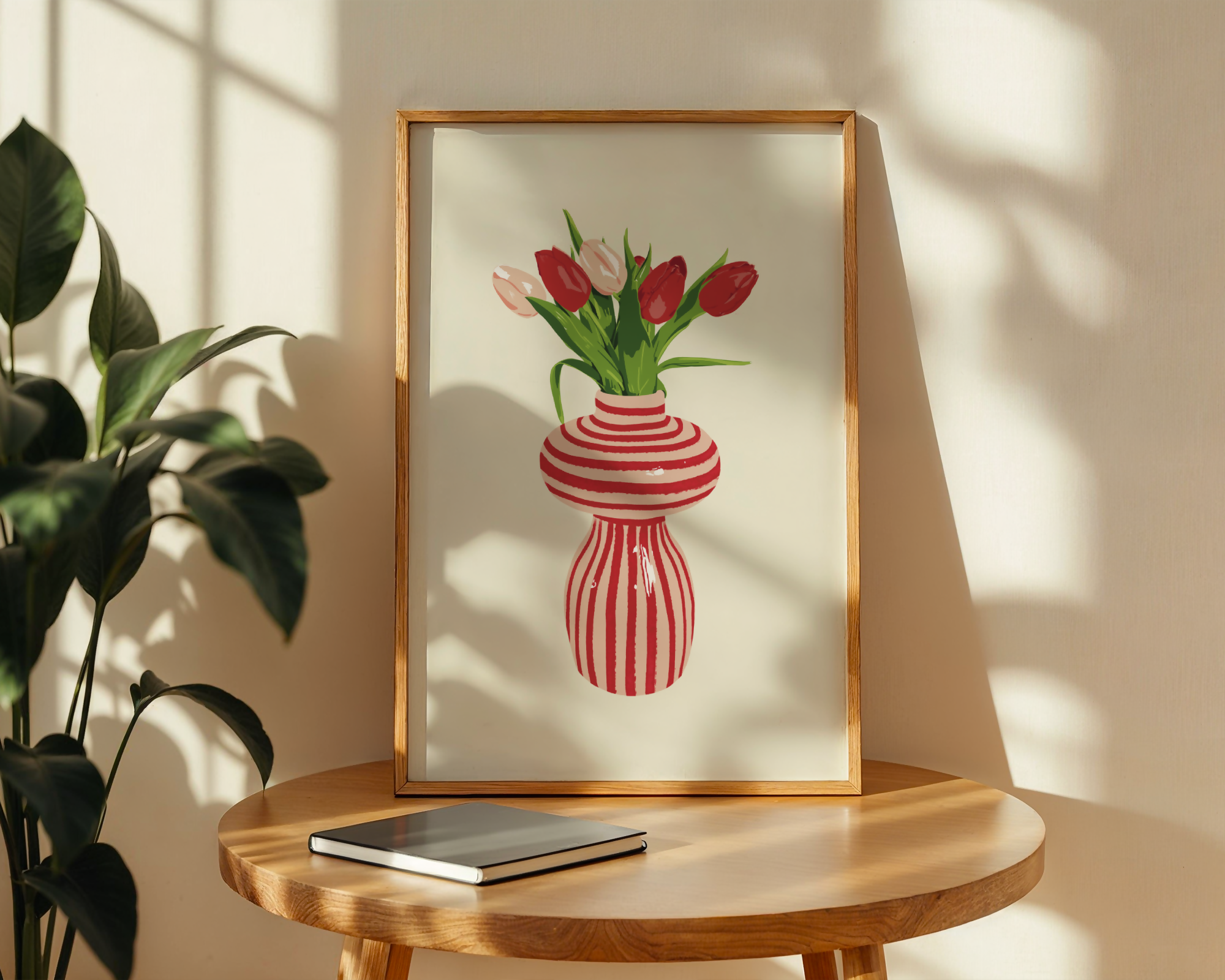 Tulip Vase Print in Red