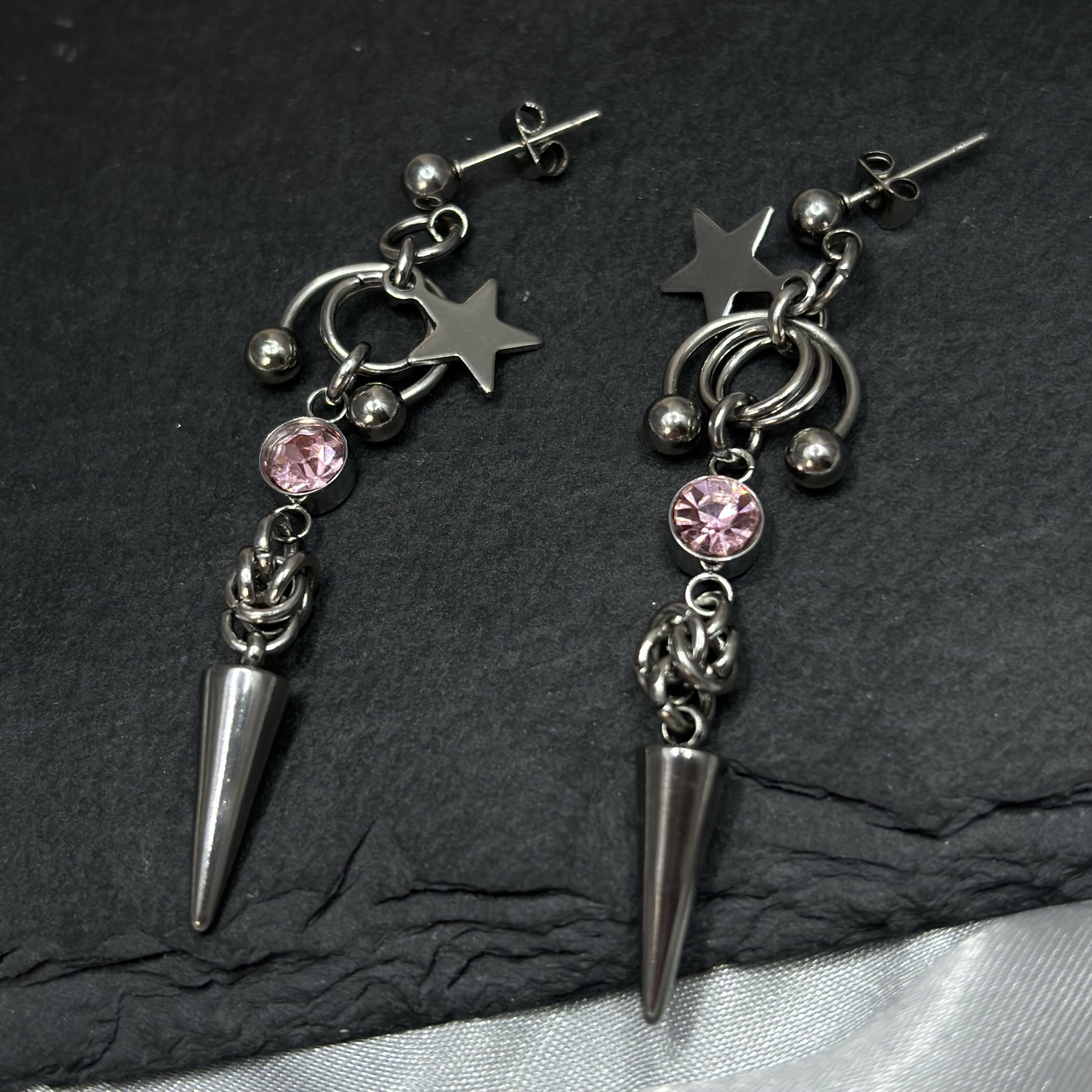 Pink Gem Sparkle Earrings
