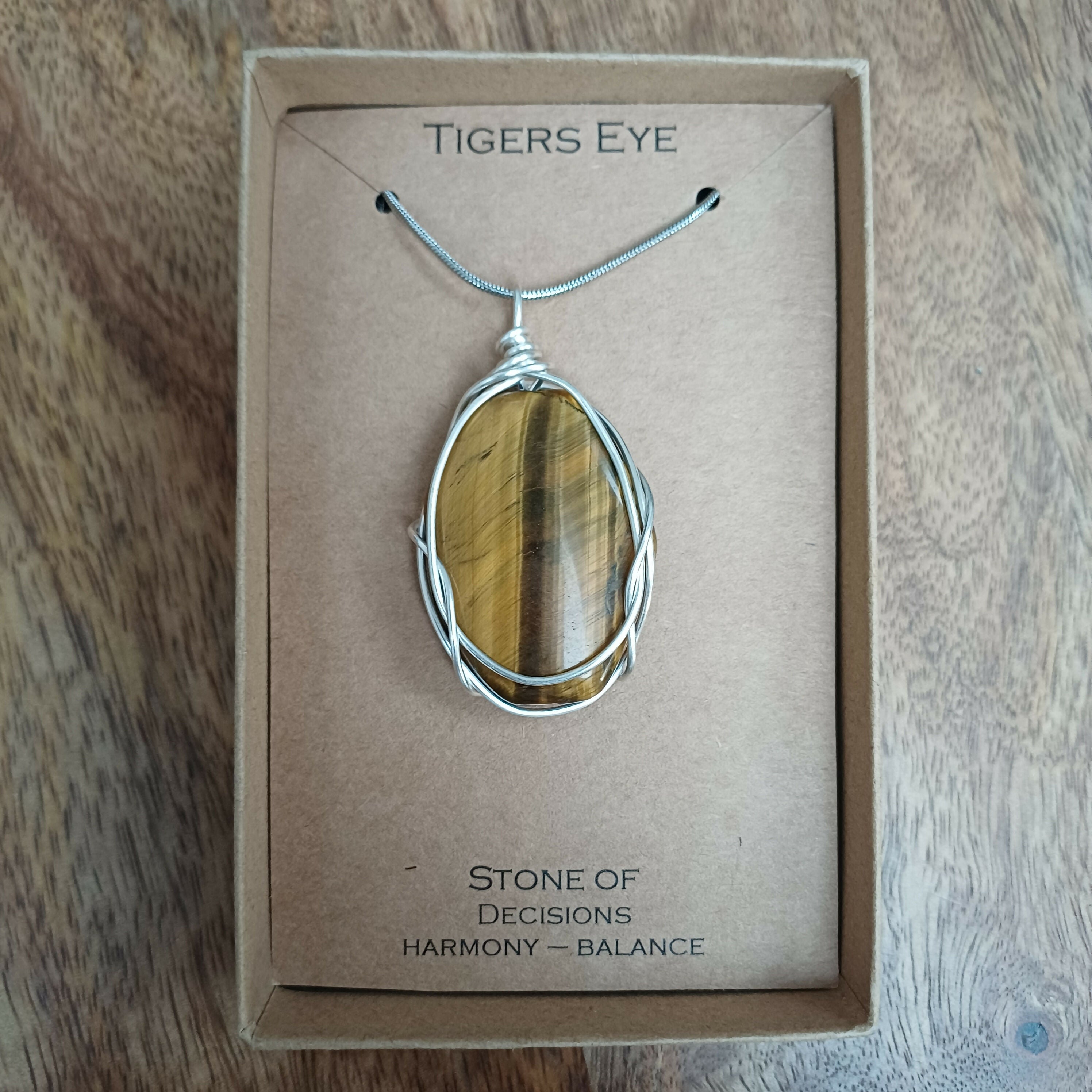 Tigers Eye Wire Wrapped Pendant