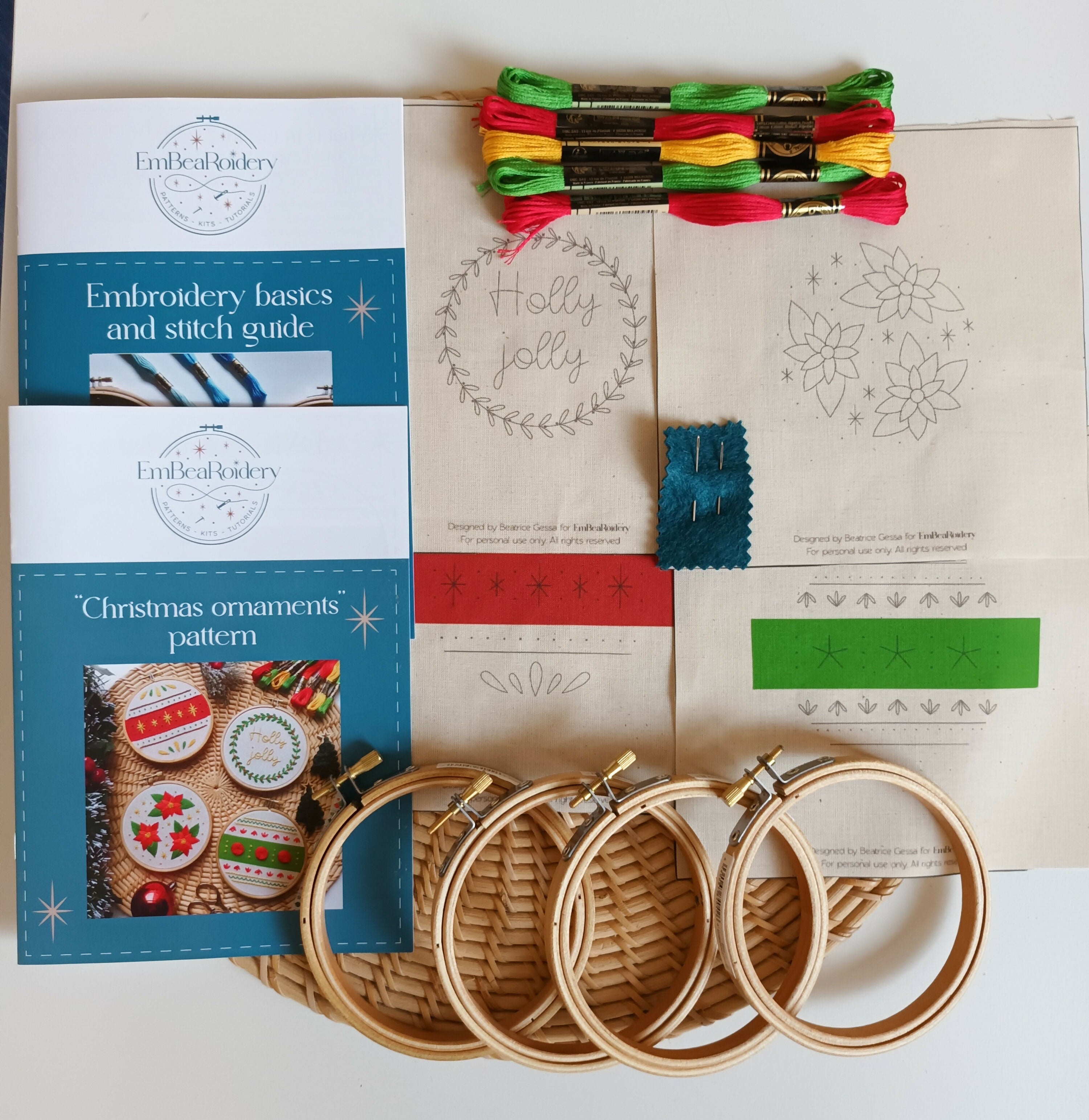 DIY Embroidery Kit For Beginners - Christmas ornaments