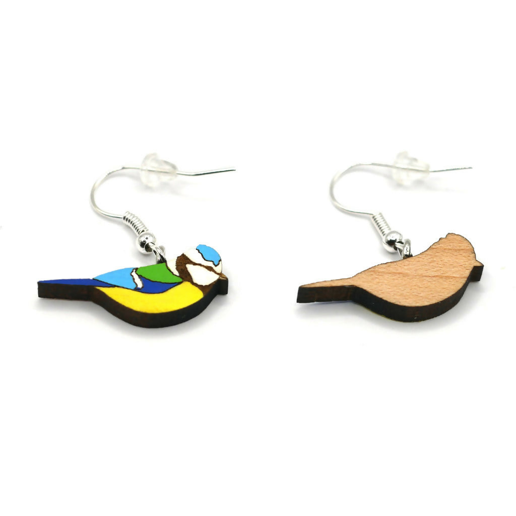 Blue Tit Dangle Earrings