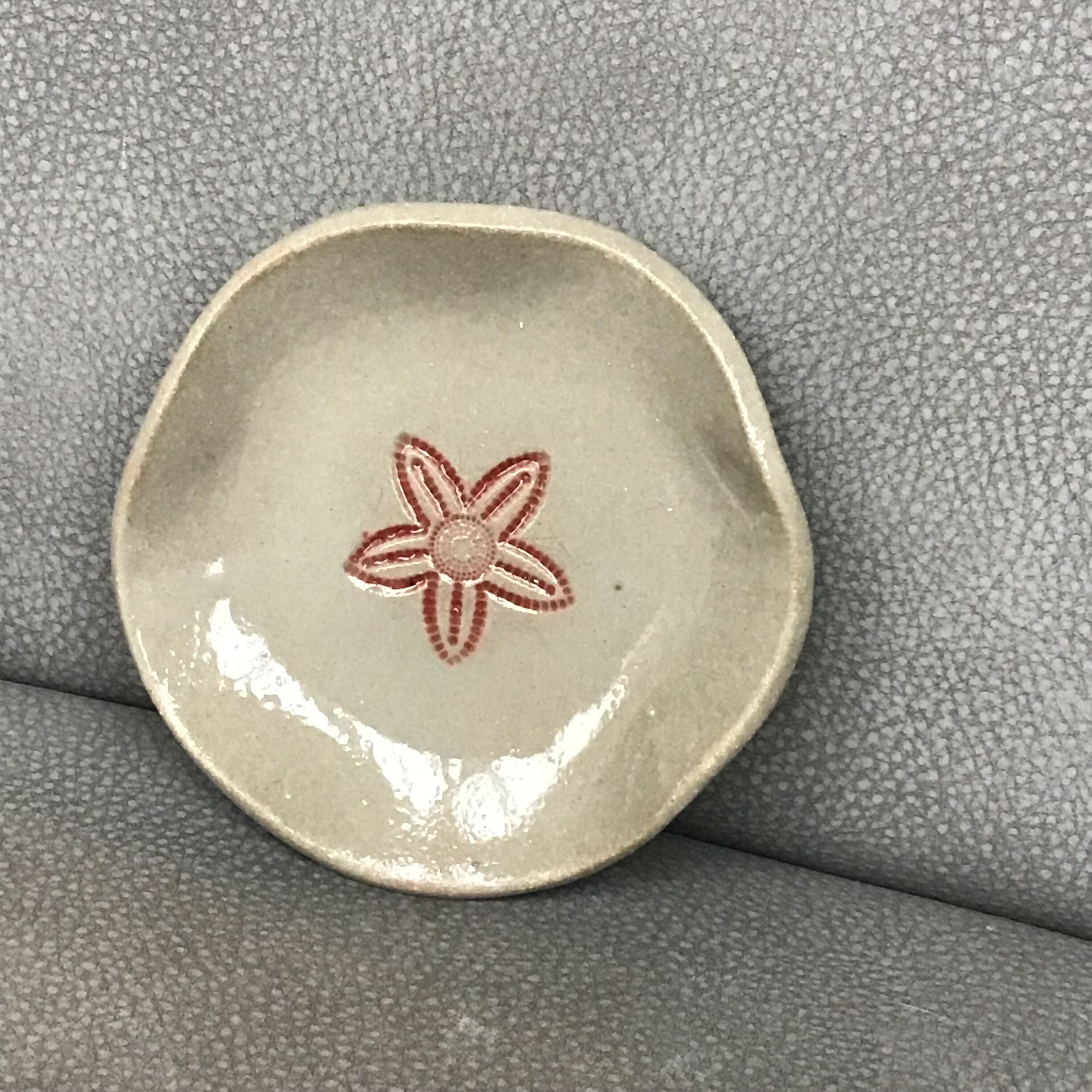 Stoneware Neutral Trinket Dish