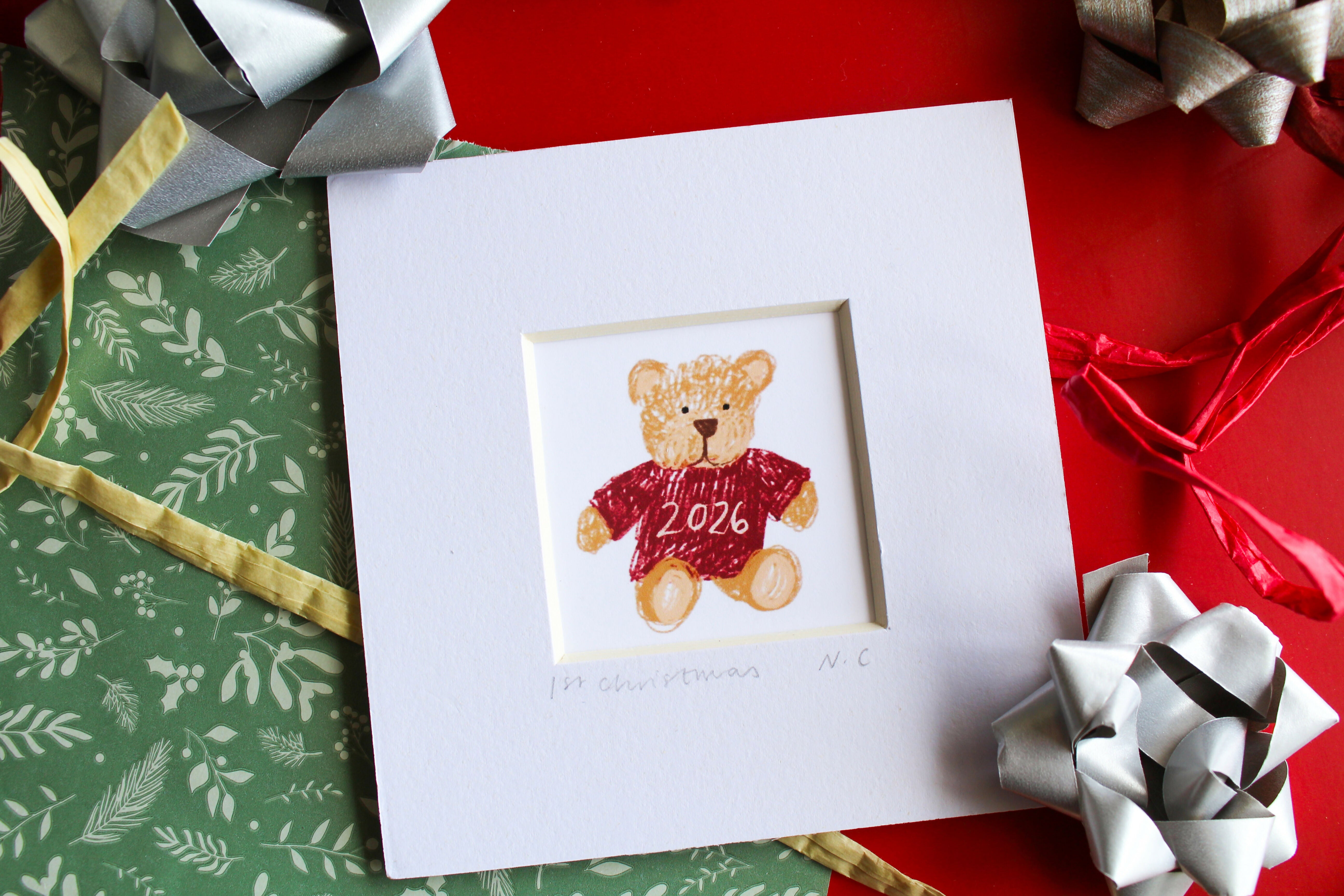 1st Christmas Bear Mini Print
