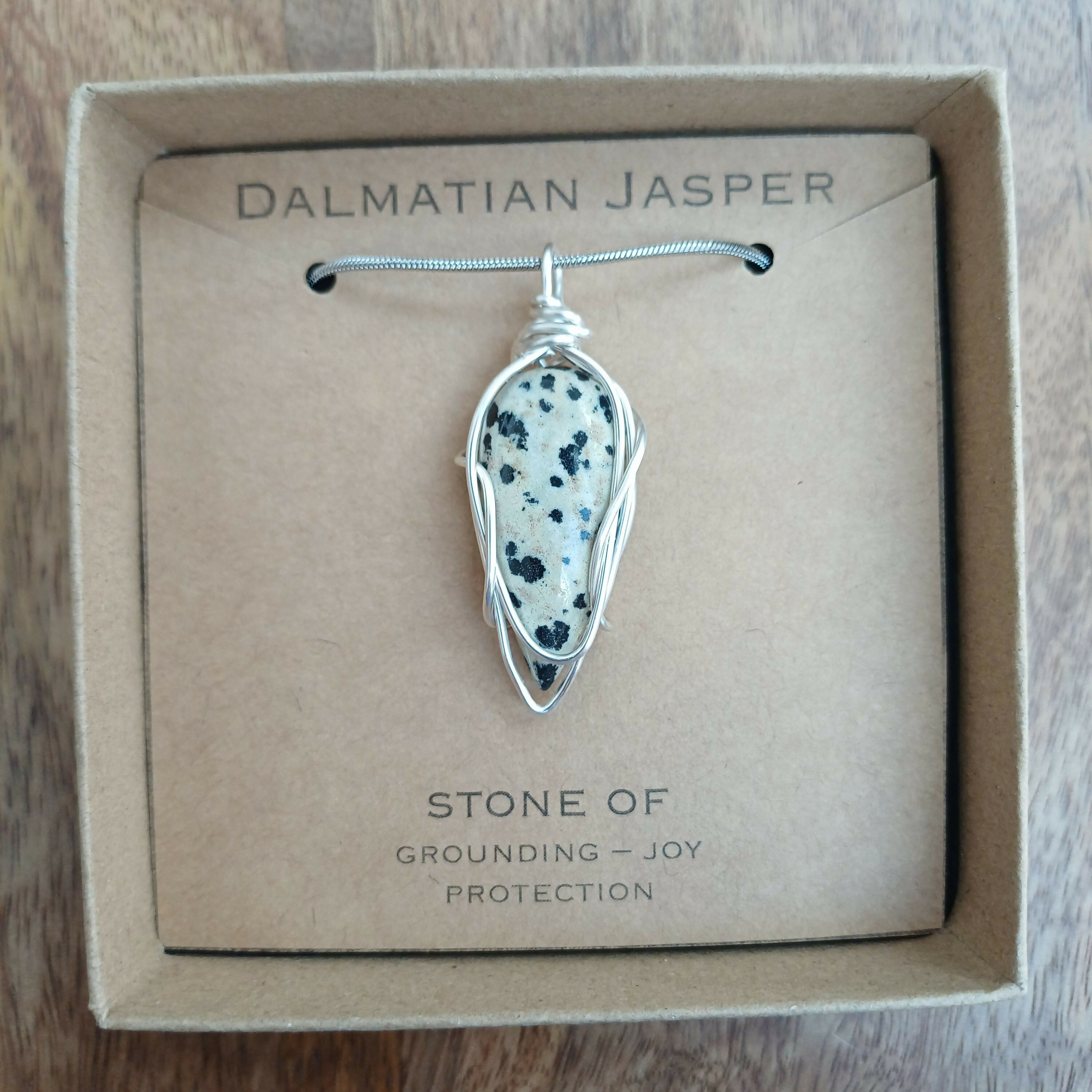Dalmatian Jasper Wire Wrapped Pendant