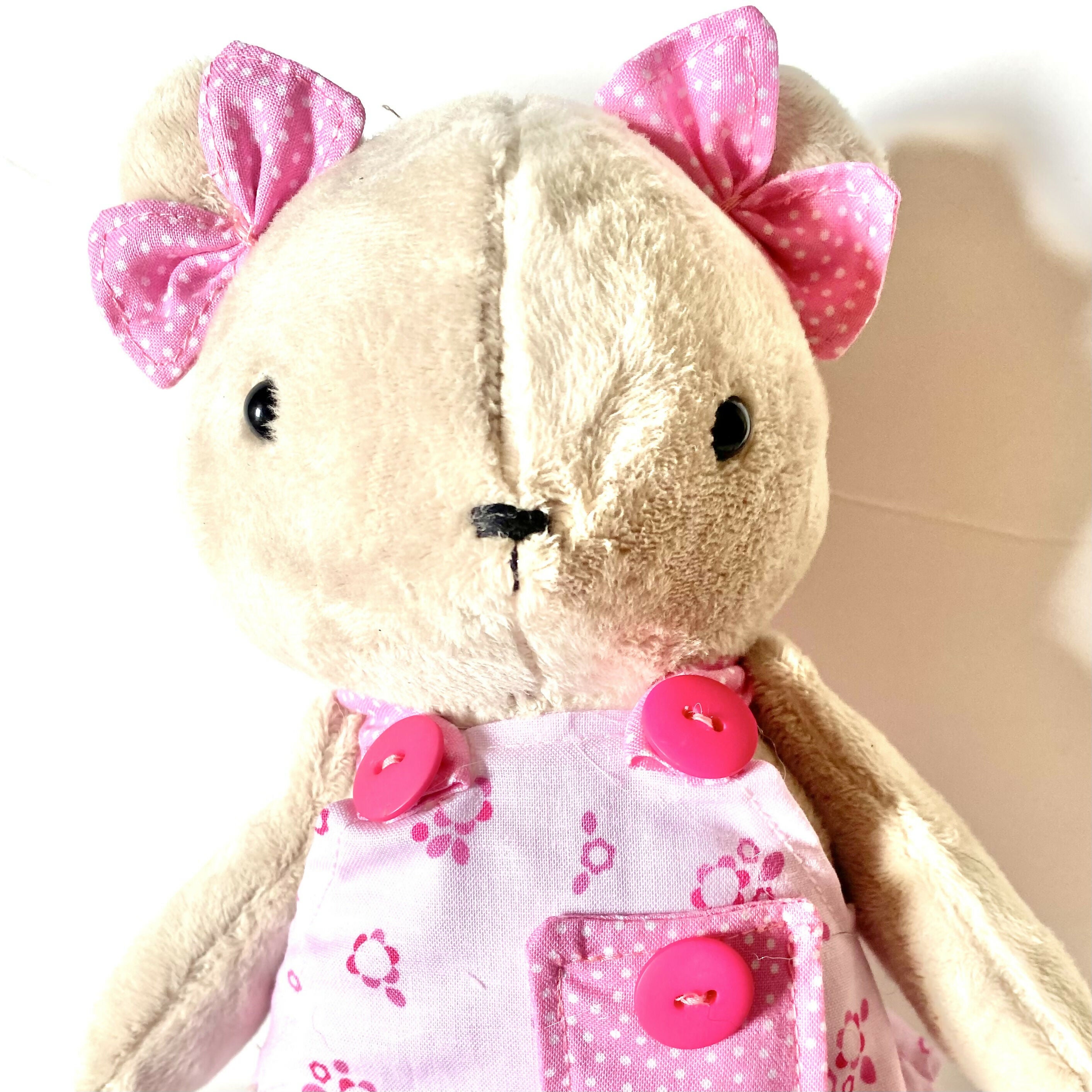 Teddy in a Pale Pink Dress Soft Toy