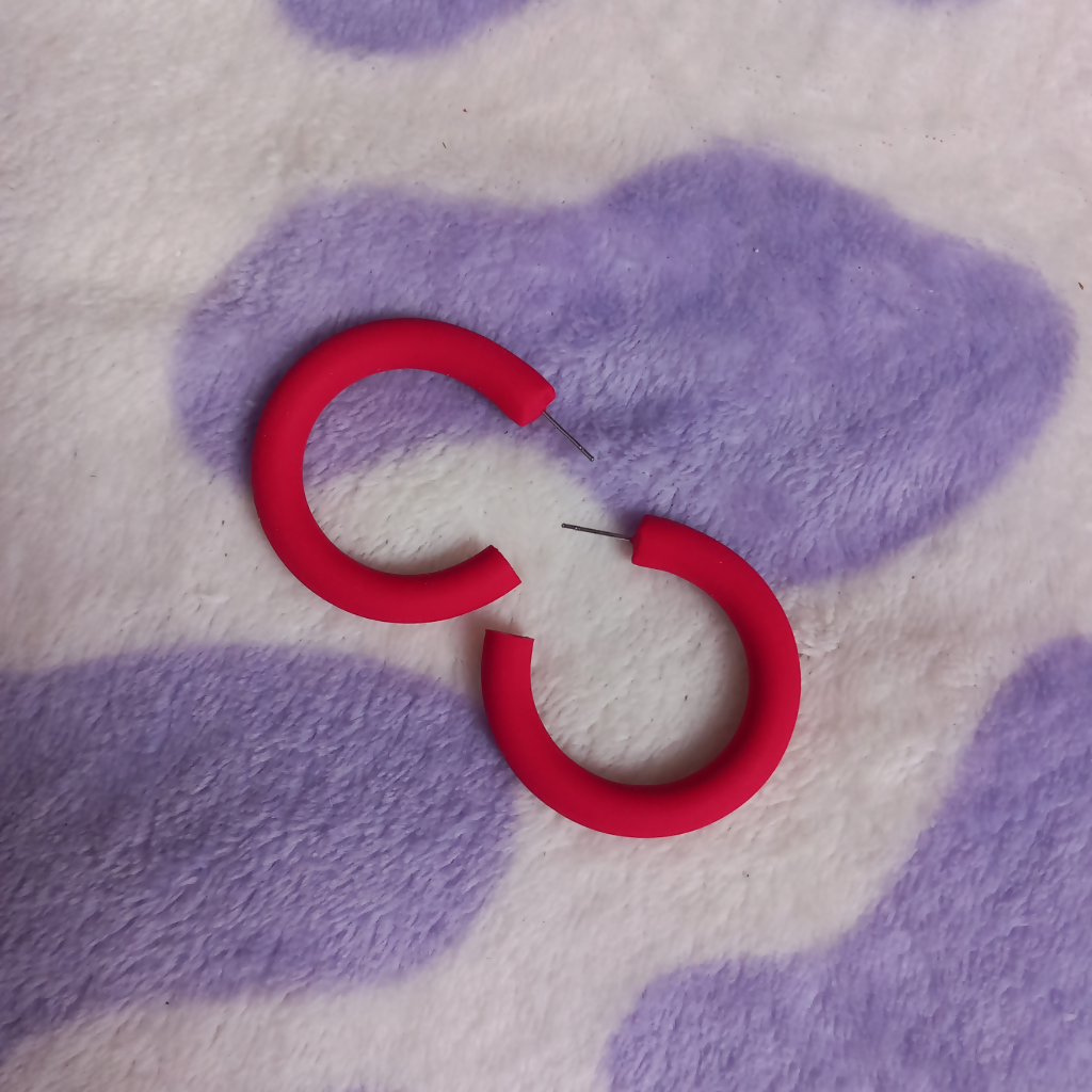 Polymer Clay Large Hoop Earrings