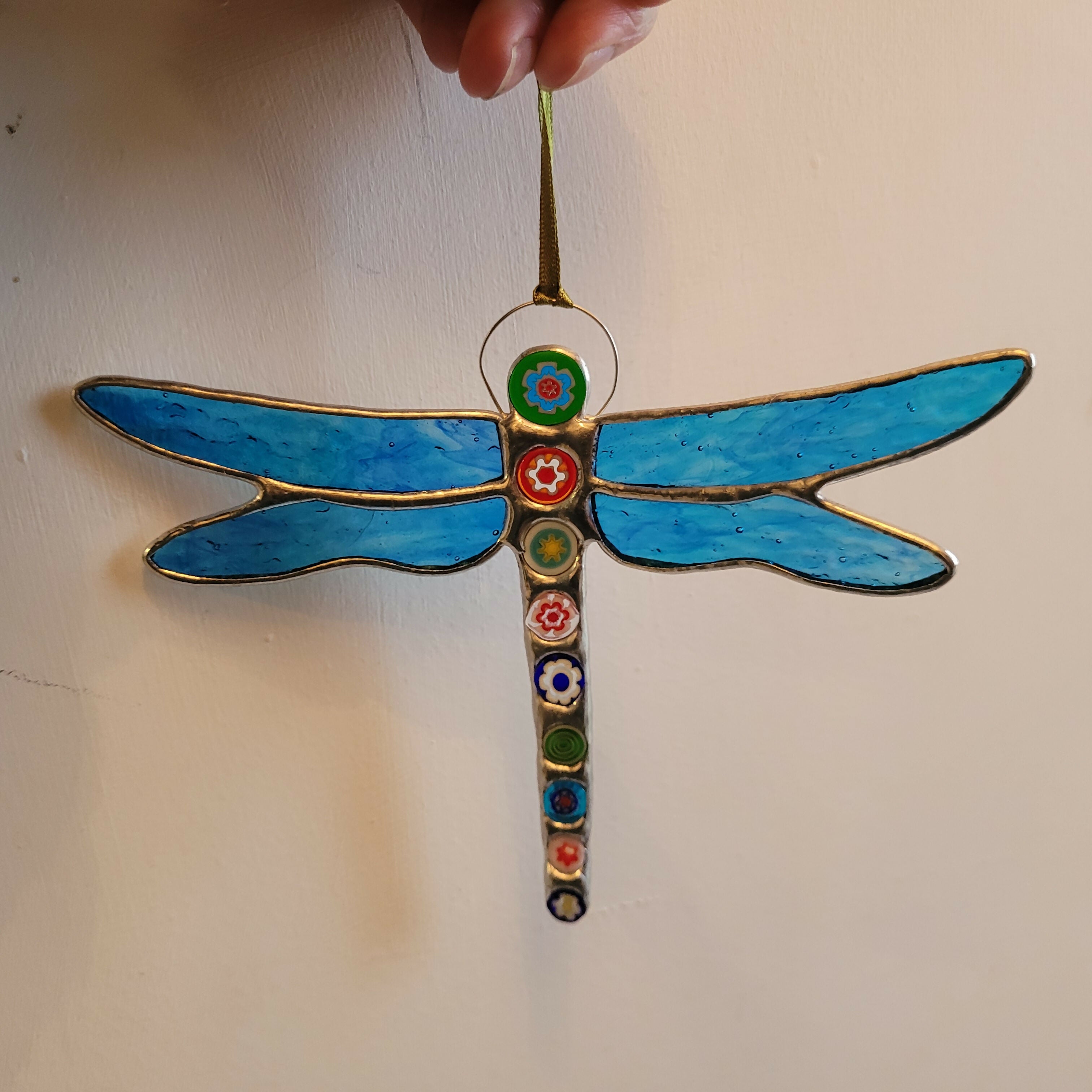 Glass Dragonfly Hanging Decoration