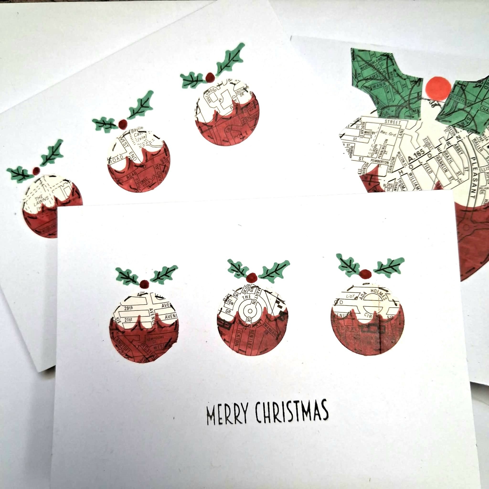 Hull Map Christmas Puddings Card