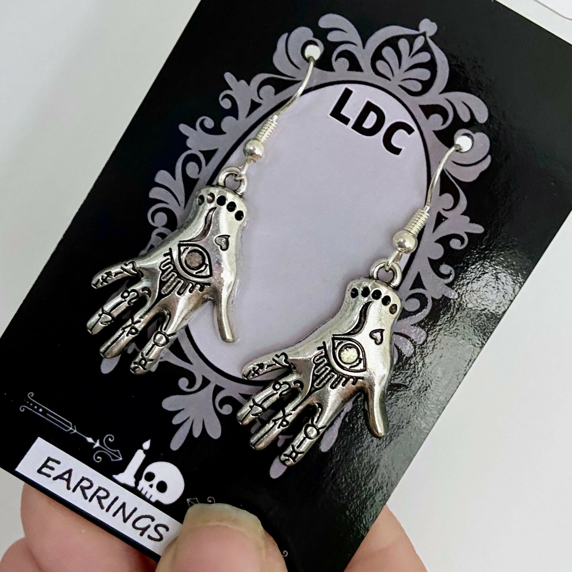 Palmist Hands Charm Earrings