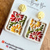 Flower Dangle Earrings – Polymer Clay Textured Earrings, Dainty Earrings, Handmade Clay Jewellery