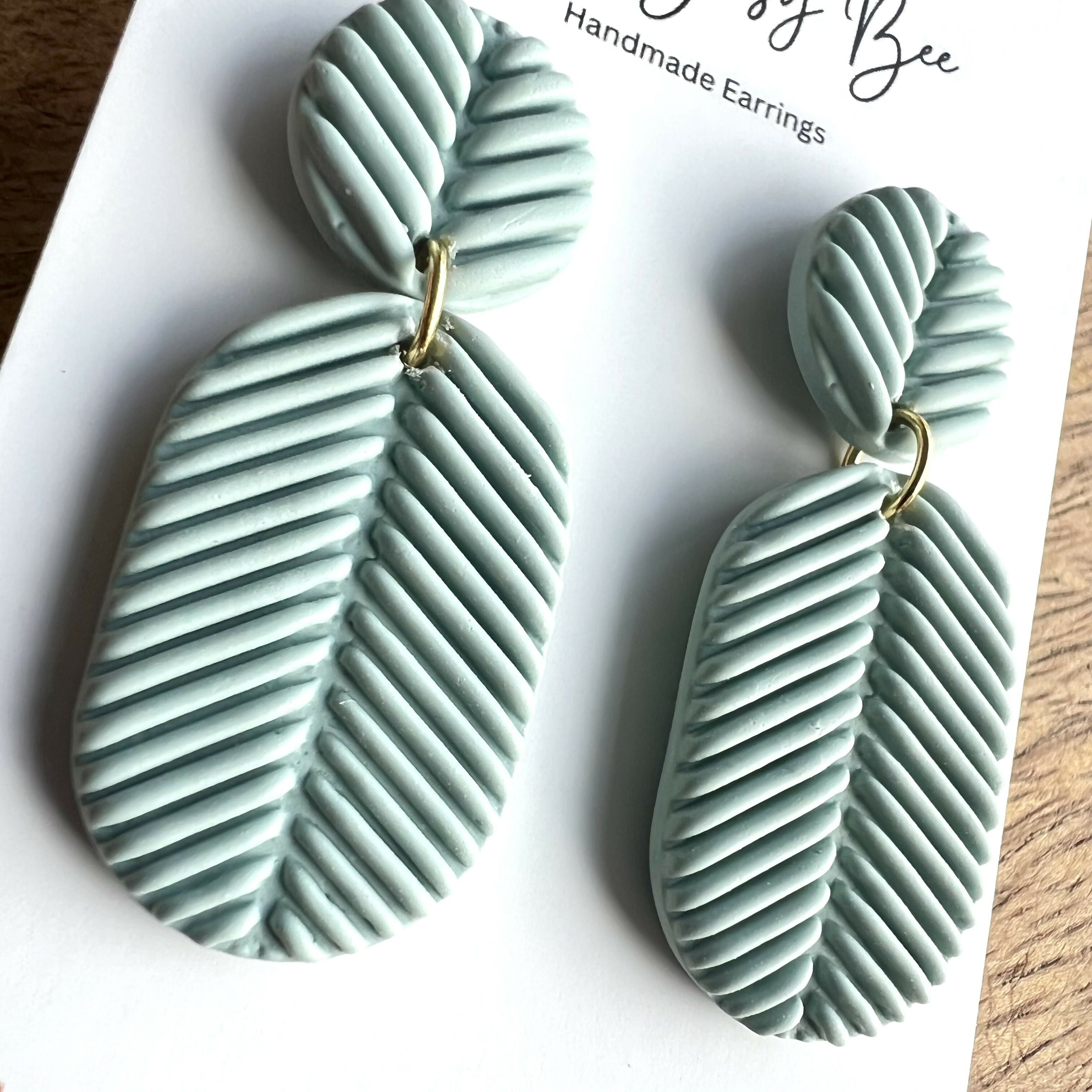 Statement Dangle Earrings – Polymer Clay Textured Earrings, Modern Geometric Earrings, Handmade Clay Jewellery