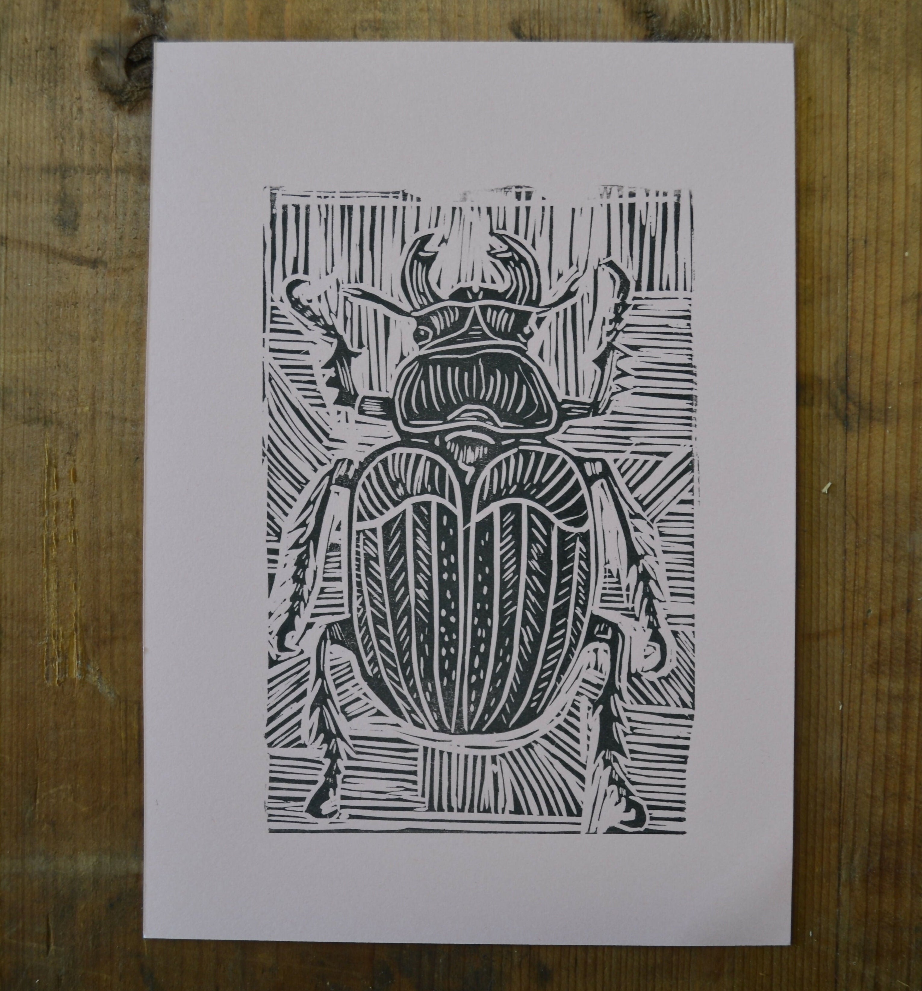 Stag Beetle Lino print