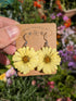 REAL YELLOW DAISY EARRINGS