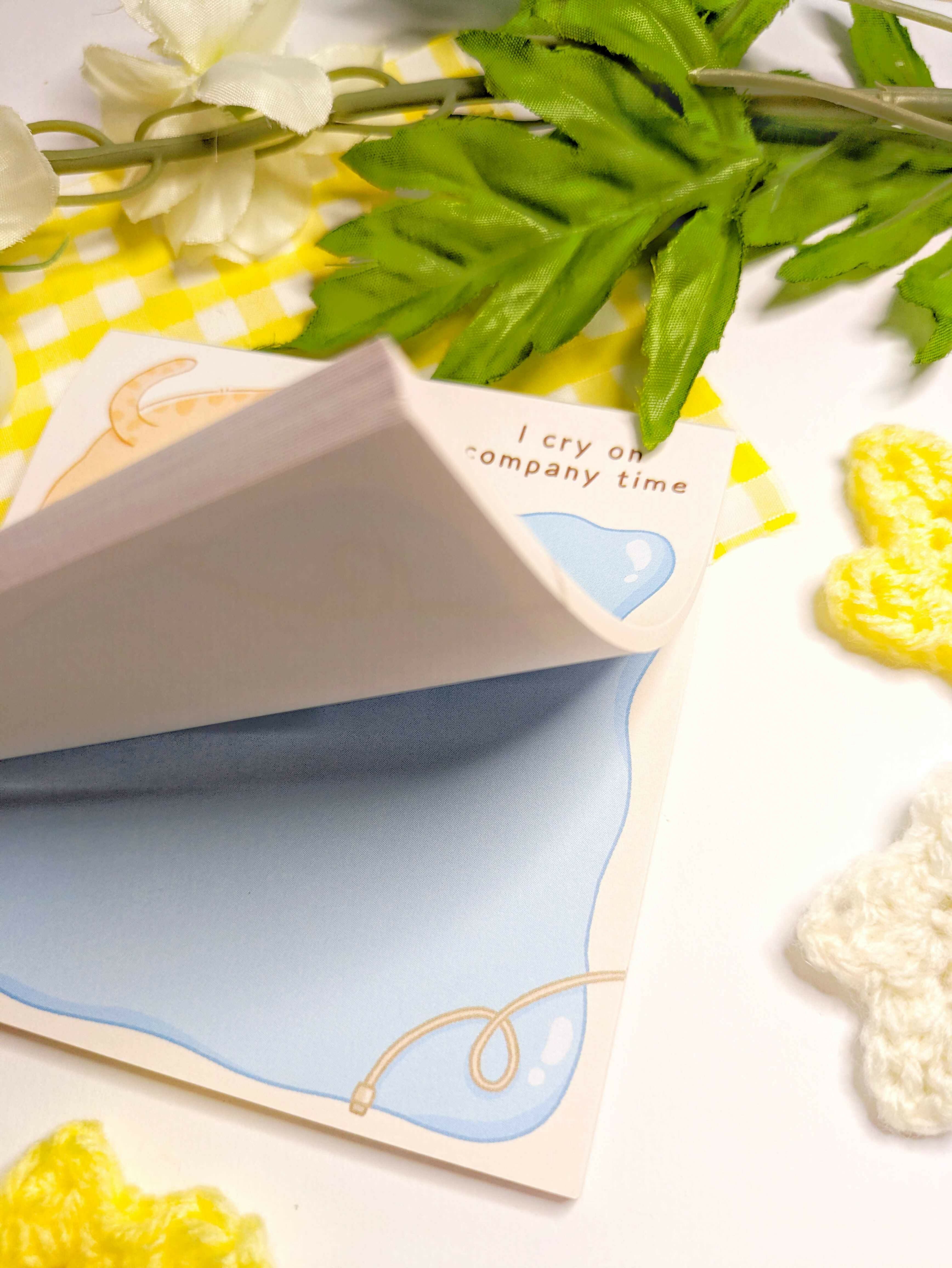 Crying Cat - 10cm Square Memo Pad