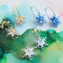 Handmade Resin Glitter Snowflakes Christmas Hoops Earrings