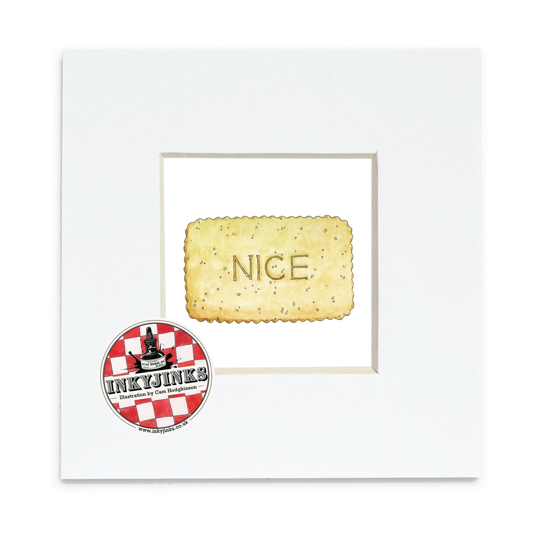 4” x 4” Mini Mounted Giclée Print of a Nice Biscuit
