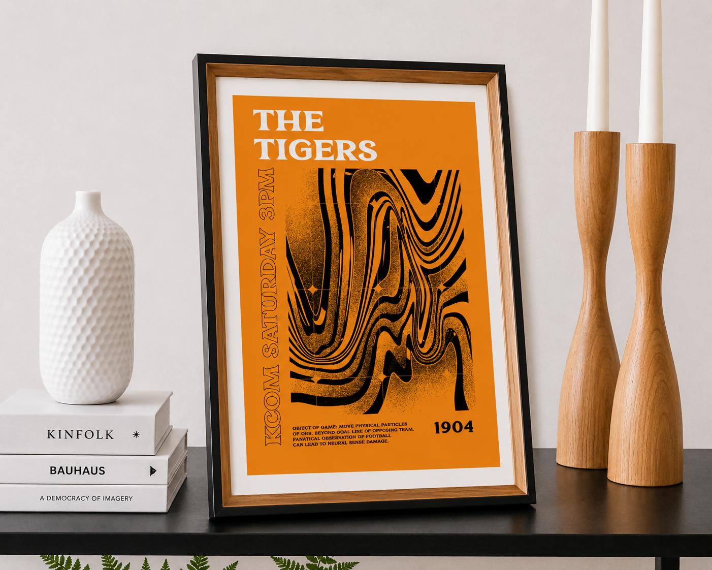 Hull City Art Print PSYCHEDELIC Design in Amber