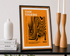 Hull City Art Print PSYCHEDELIC Design in Amber