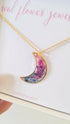 Real Flower Moon Necklace Gold Plated
