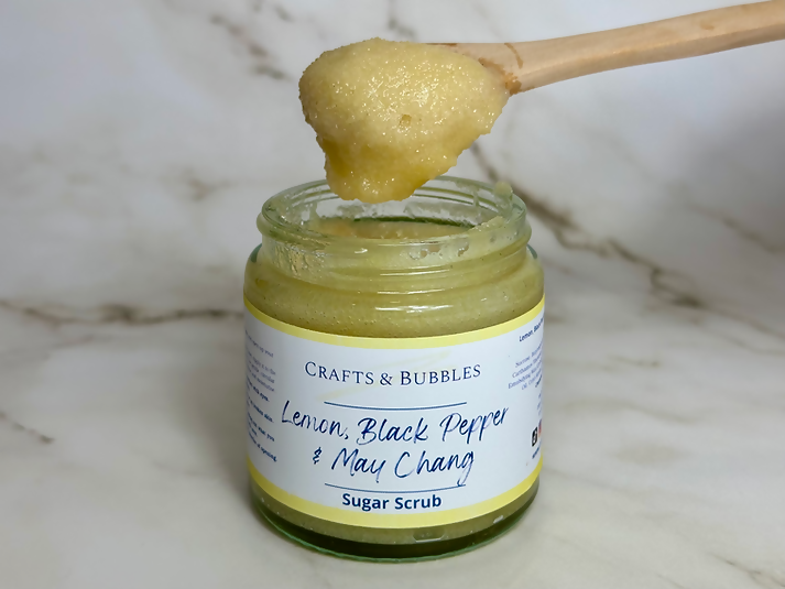 Lemon, Black Pepper & May Chang Sugar Scrub- Large (310g)